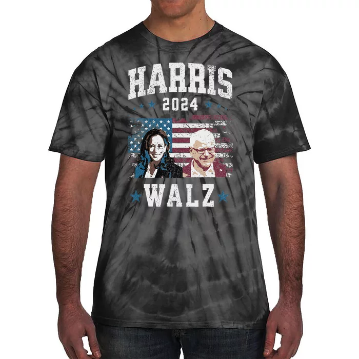 Harris Walz 2024 U.S.A. Presidential Ticket Walz Tie-Dye T-Shirt