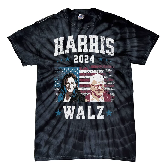 Harris Walz 2024 U.S.A. Presidential Ticket Walz Tie-Dye T-Shirt