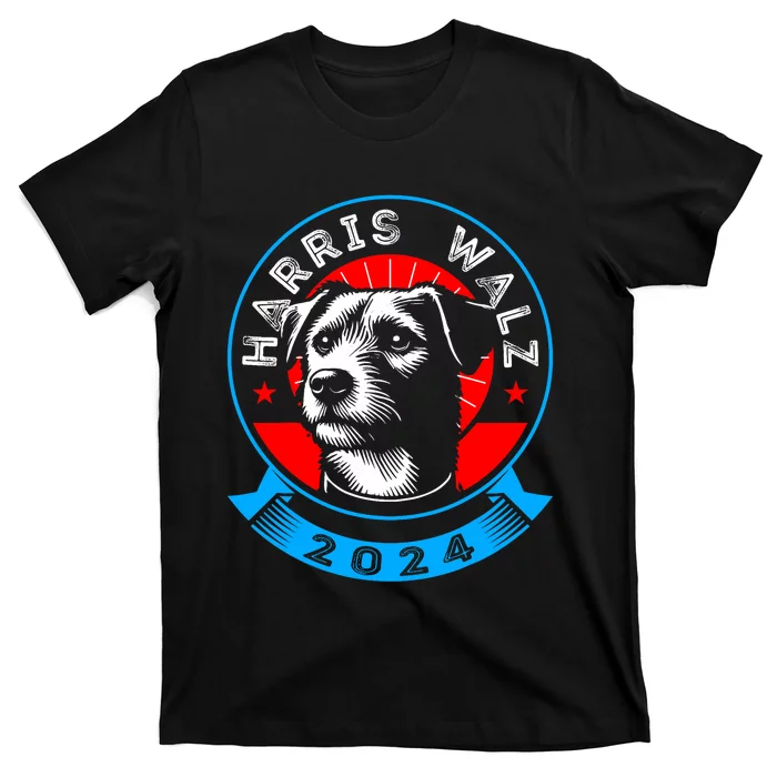 Harris Walz 2024 Funny Dog Election Kamala Harris Tim Walz T-Shirt