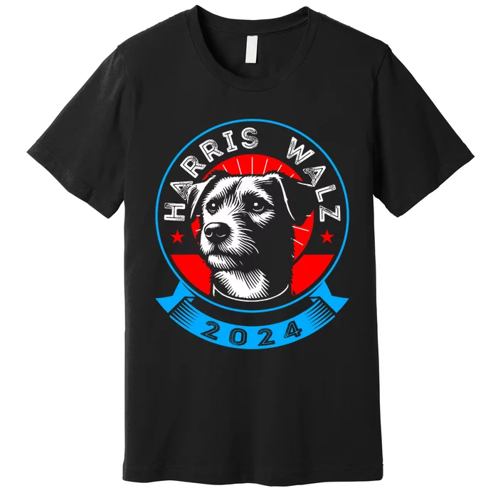 Harris Walz 2024 Funny Dog Election Kamala Harris Tim Walz Premium T-Shirt