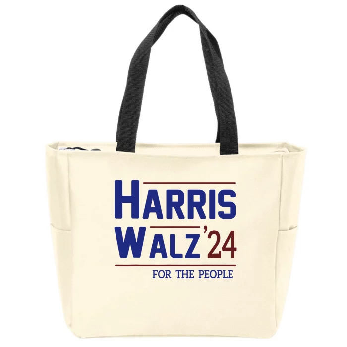 Harris Walz 2024 President American Flag Kamala Harris Waltz Zip Tote Bag