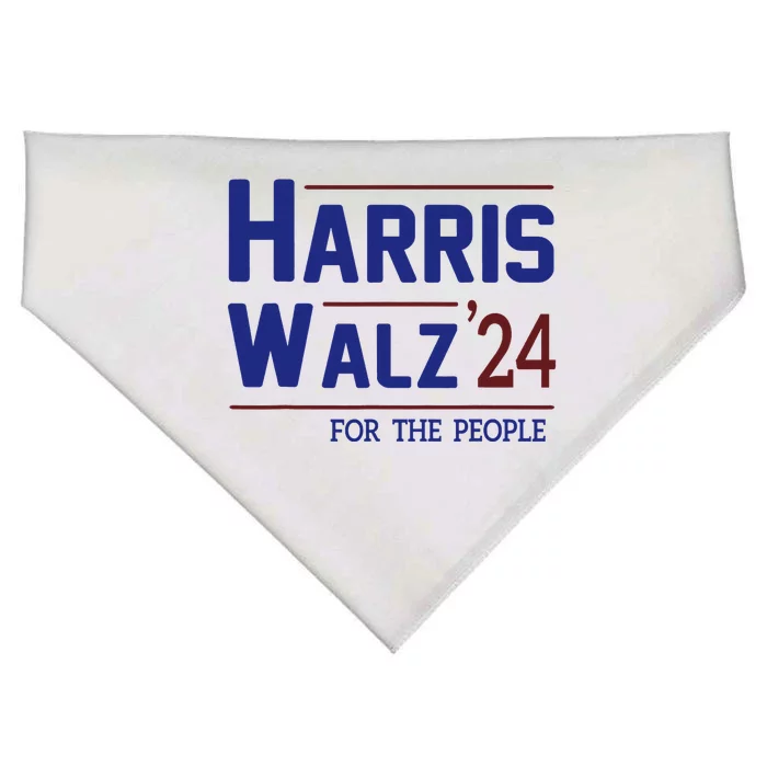 Harris Walz 2024 President American Flag Kamala Harris Waltz USA-Made Doggie Bandana