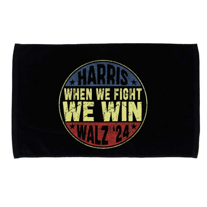 Harris Waltz 2024 When We Fight We Win American Election Microfiber Hand Towel