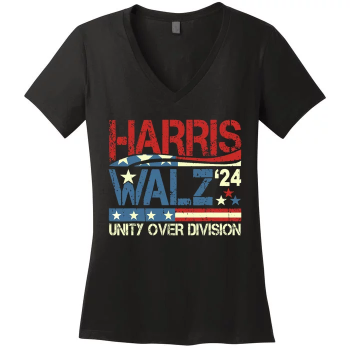 Harris Waltz 2024 Unity Over Division Women's V-Neck T-Shirt