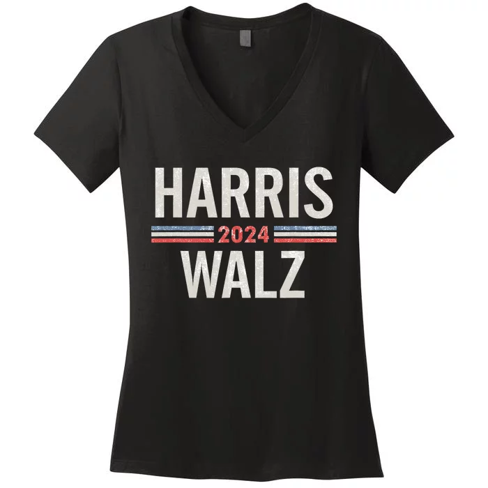 Harris Waltz 2024 Vintage Women's V-Neck T-Shirt