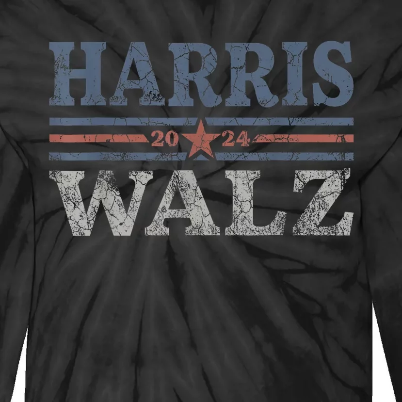 Harris Waltz 2024 Election Kamala Harris Tim Waltz 2024 Tie-Dye Long Sleeve Shirt