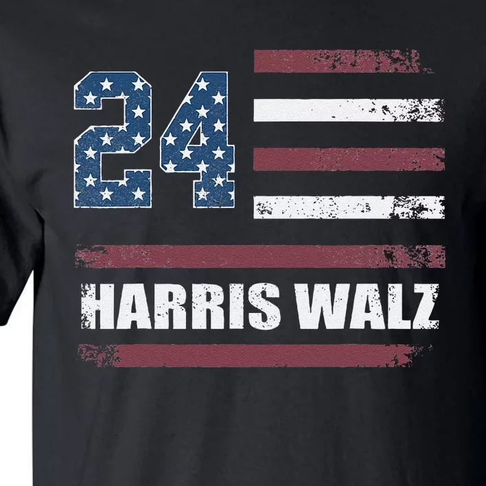 Harris Waltz 2024 Kamala Harris 2024 Tim Waltz 2024 Usa Flag Tall T-Shirt