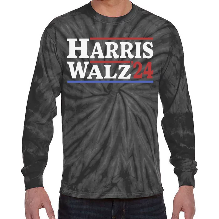 Harris Waltz 2024 Election Kamala Harris Tim Waltz 2024 Tie-Dye Long Sleeve Shirt