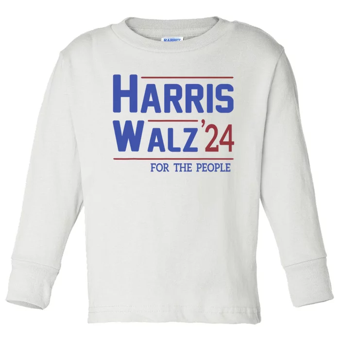 Harris Walz 2024 Election Kamala Harris Tim Waltz 2024 Toddler Long Sleeve Shirt