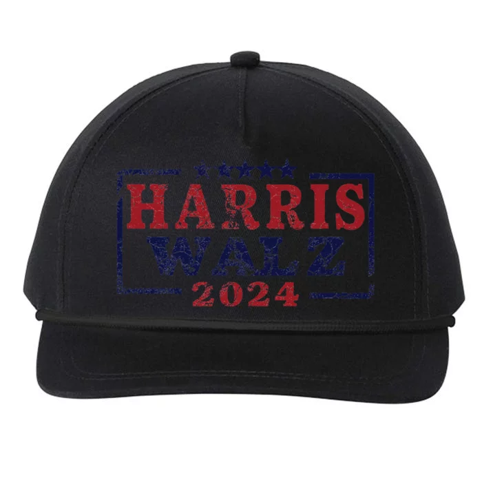 Harris Waltz 2024 Election Kamala Harris Tim Waltz 2024 Snapback Five-Panel Rope Hat