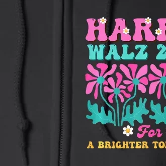 Harris Waltz 2024 For A Brighter Tomorrow Boho Aesthetic Joy Premium Full Zip Hoodie