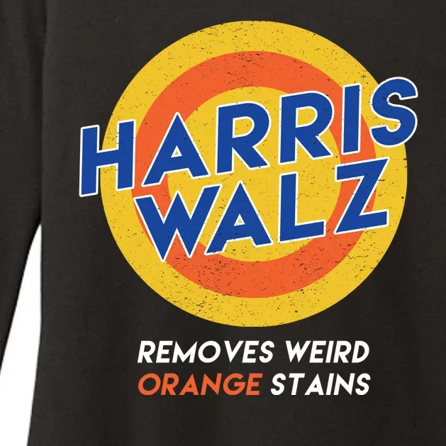 Harris Walz 2024 Removes Weird Orange Stains Funny Womens CVC Long Sleeve Shirt