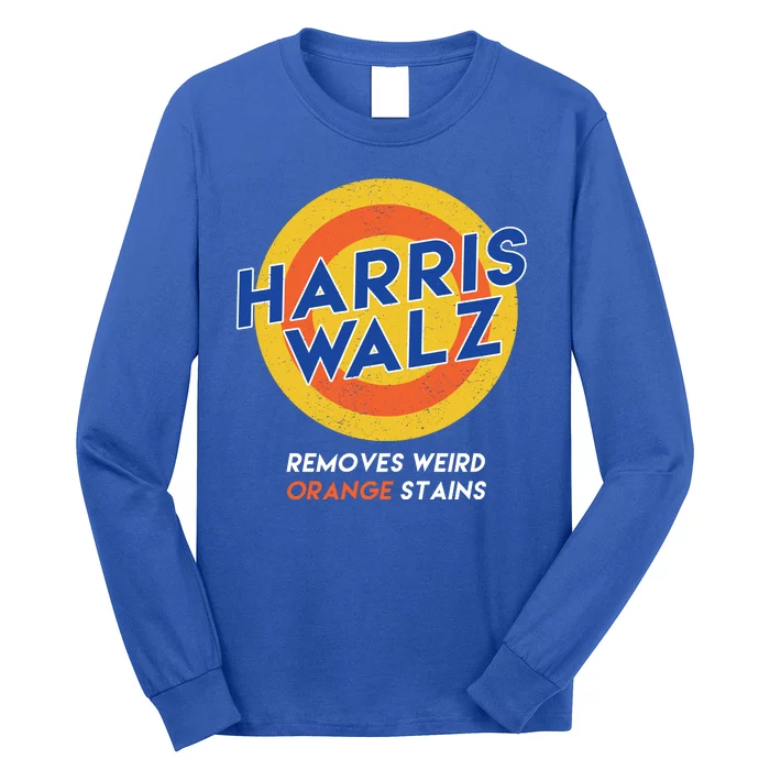 Harris Walz 2024 Removes Weird Orange Stains Funny Long Sleeve Shirt