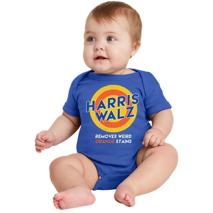 Harris Walz 2024 Removes Weird Orange Stains Funny Baby Bodysuit