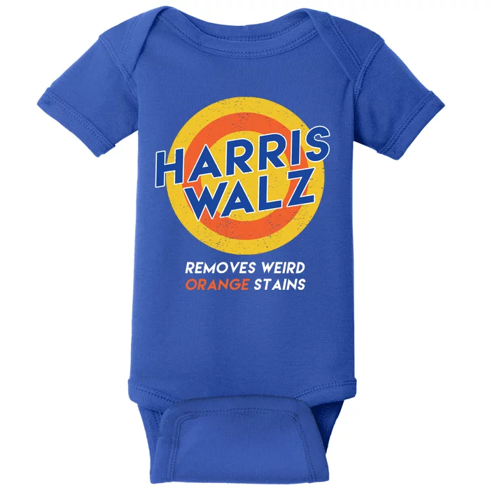 Harris Walz 2024 Removes Weird Orange Stains Funny Baby Bodysuit