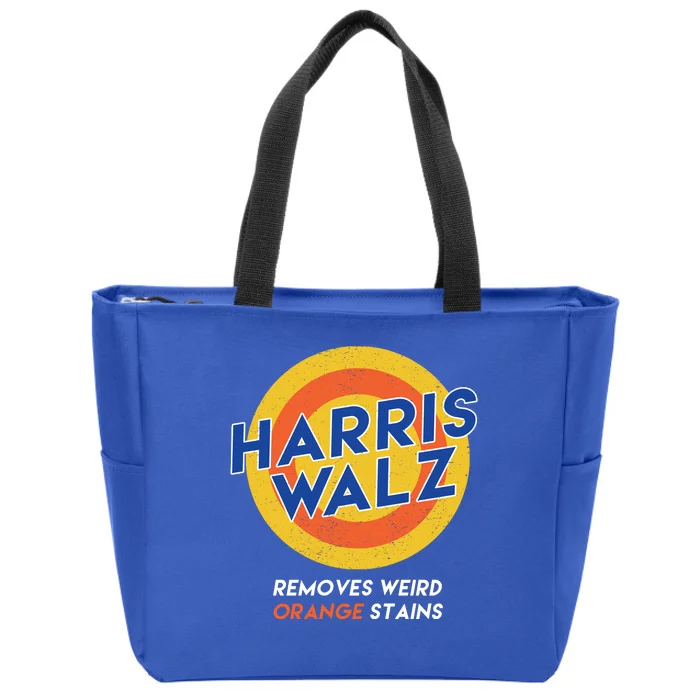 Harris Walz 2024 Removes Weird Orange Stains Funny Zip Tote Bag