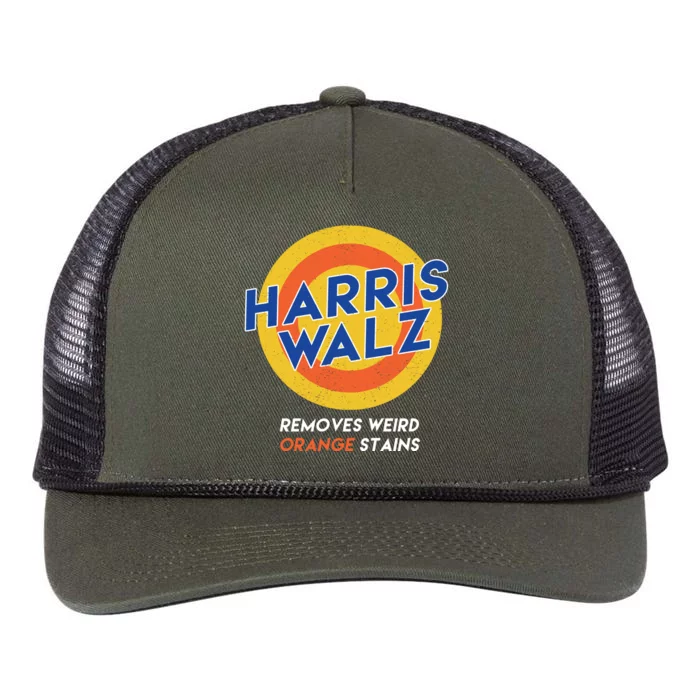 Harris Walz 2024 Removes Weird Orange Stains Funny Retro Rope Trucker Hat Cap