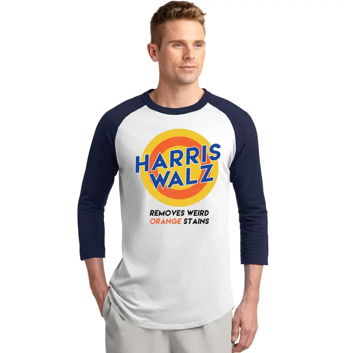 Harris Walz 2024 Removes Weird Orange Stains Funny Baseball Sleeve Shirt