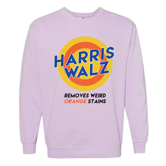 Harris Walz 2024 Removes Weird Orange Stains Funny Garment-Dyed Sweatshirt