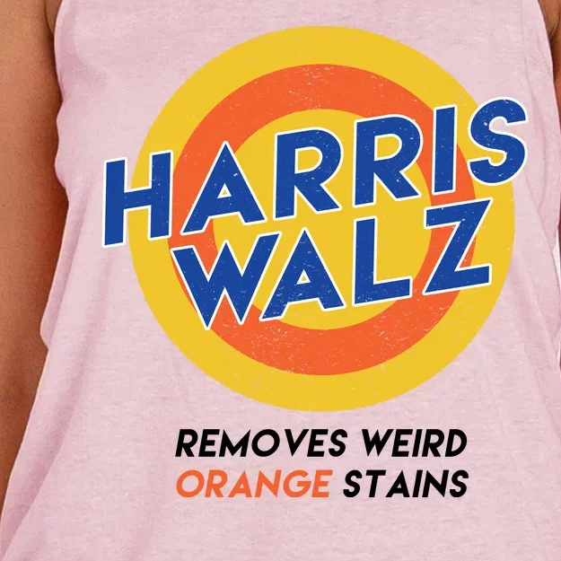 Harris Walz 2024 Removes Weird Orange Stains Funny Women's Knotted Racerback Tank