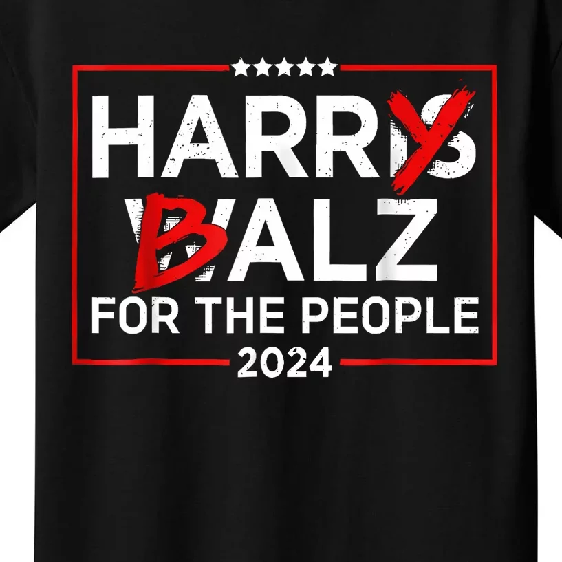 Harris Walz 24 Harry Balz For The People 2024 Democratics Kids T-Shirt