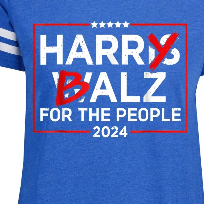 Harris Walz 24 Harry Balz For The People 2024 Democratics Enza Ladies Jersey Football T-Shirt