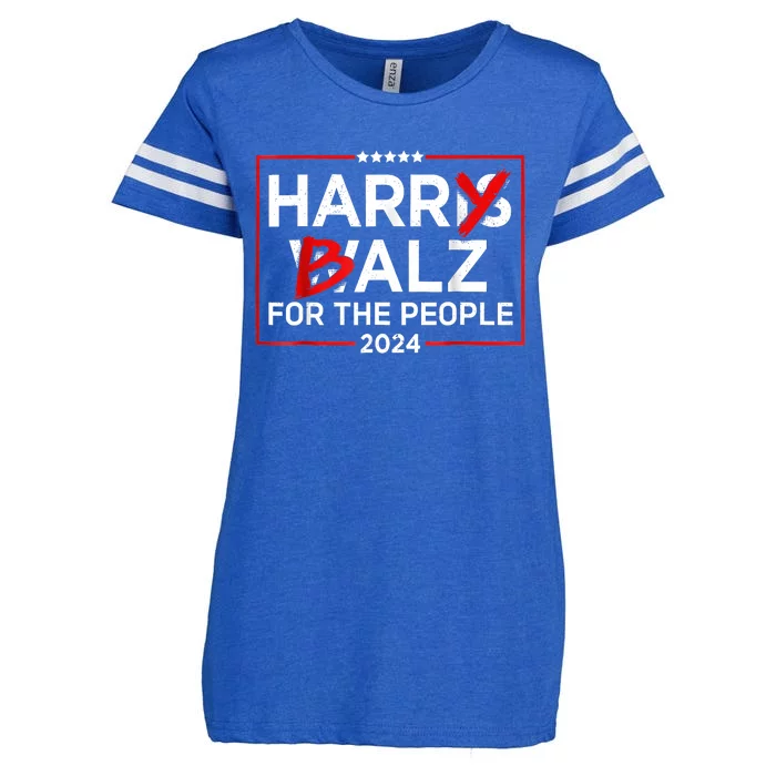 Harris Walz 24 Harry Balz For The People 2024 Democratics Enza Ladies Jersey Football T-Shirt