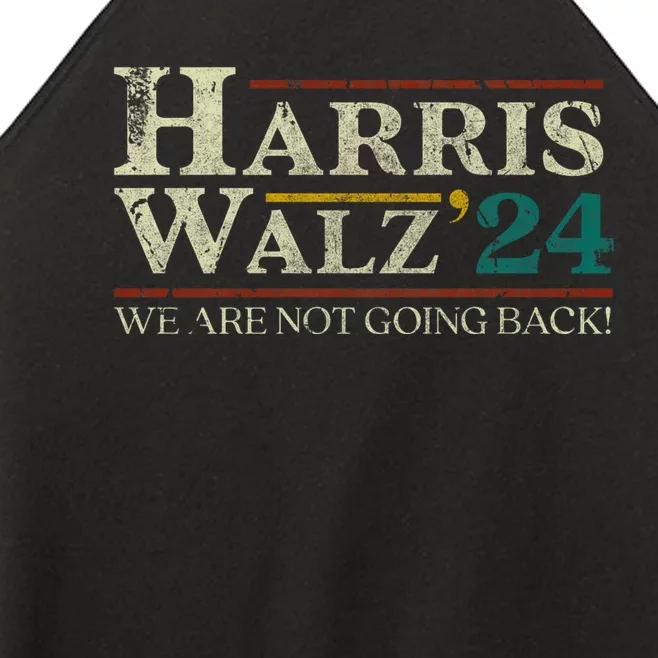 Harris Walz 2024 Election We Are Not Going Back Distressed Women’s Perfect Tri Rocker Tank