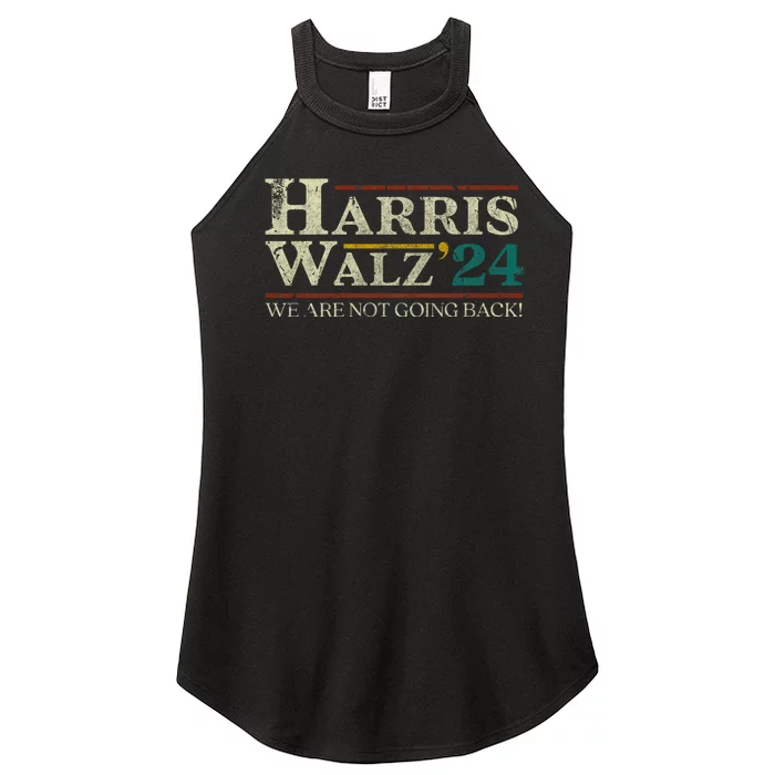 Harris Walz 2024 Election We Are Not Going Back Distressed Women’s Perfect Tri Rocker Tank