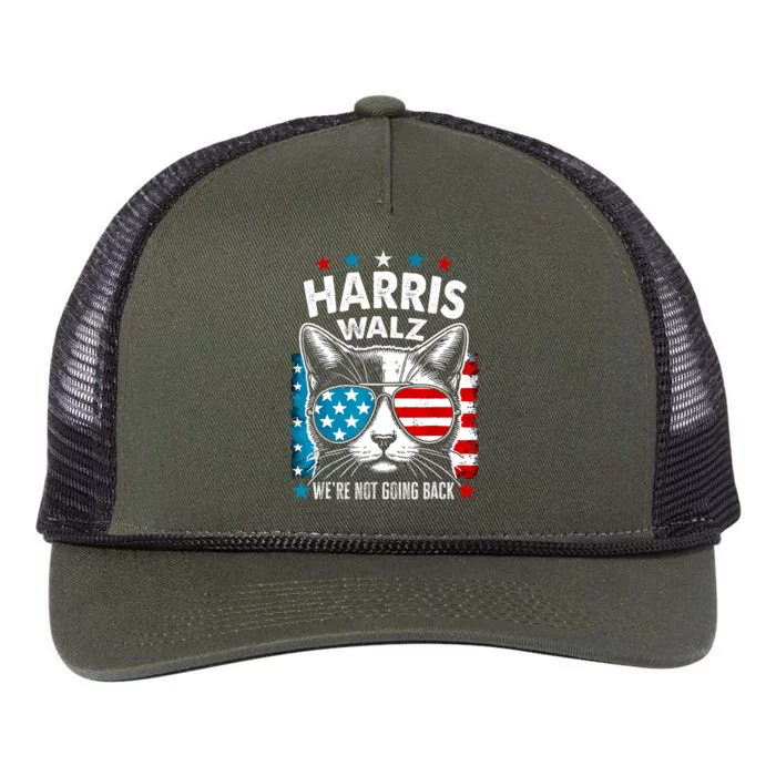 Harris Waltz 2024 Election Harris Waltz WeRe Not Going Back Retro Rope Trucker Hat Cap