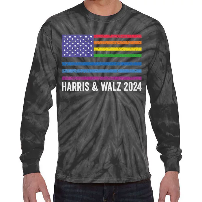 Harris Waltz 2024 Election Kamala Harris Tim Waltz 2024 Premium Tie-Dye Long Sleeve Shirt