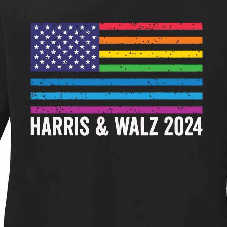 Harris Waltz 2024 Election Kamala Harris Tim Waltz 2024 Ladies Long Sleeve Shirt