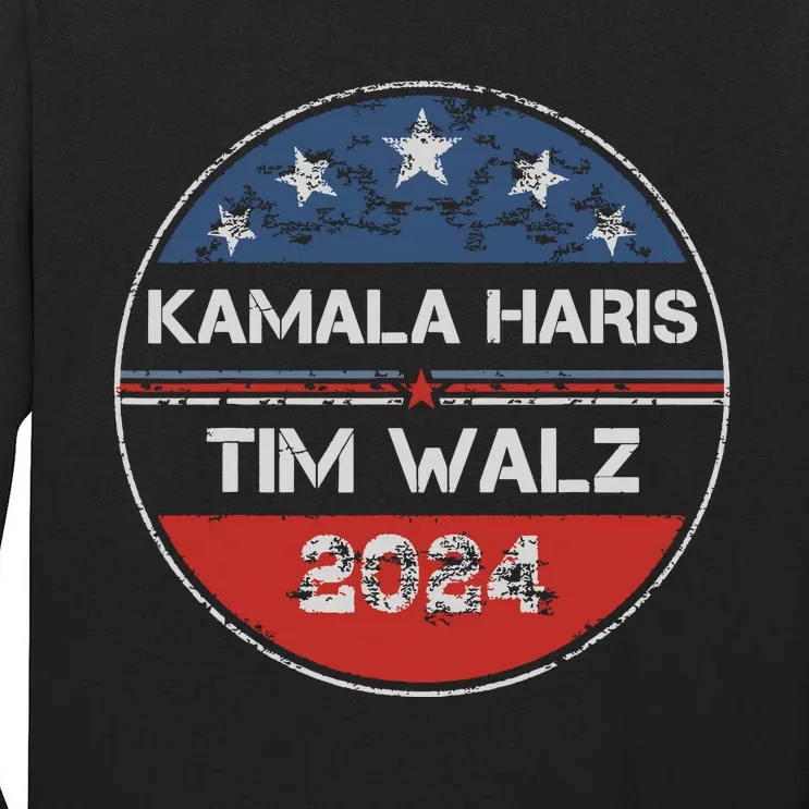 Harris Walz 2024 For President Patriotic Kamala Waltz 2024 Tall Long Sleeve T-Shirt