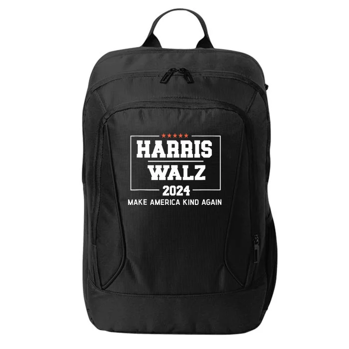 Harris Walz 2024 Make America Kind Again Harris Waltz Quote City Backpack