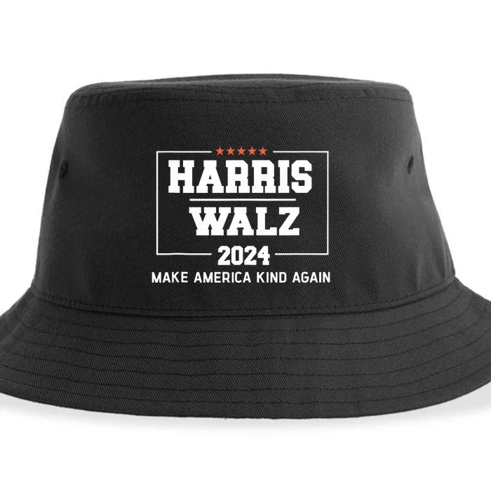 Harris Walz 2024 Make America Kind Again Harris Waltz Quote Sustainable Bucket Hat