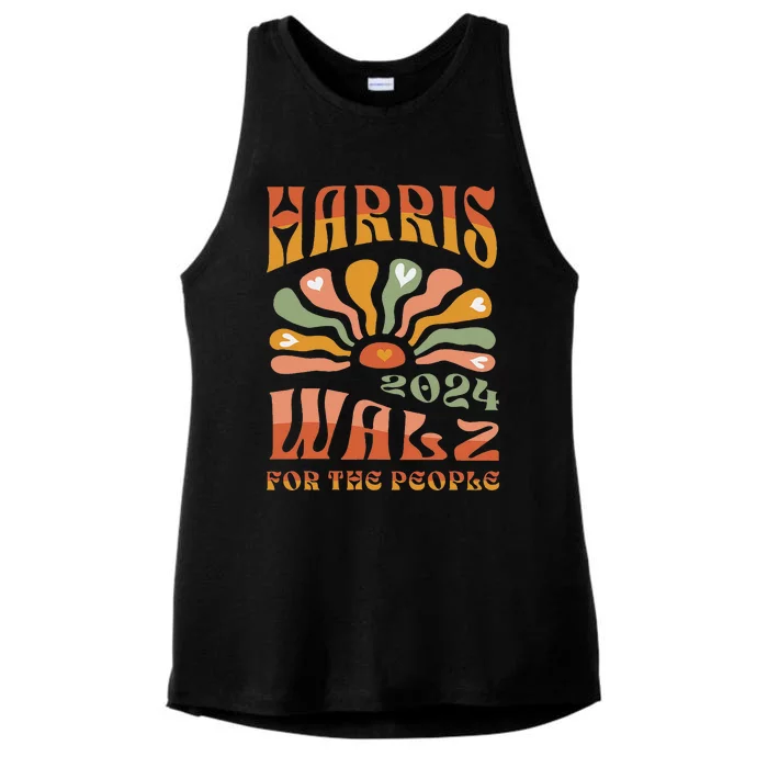 Harris Walz 2024 Election President Kamala Harris Tim Waltz Ladies Tri-Blend Wicking Tank