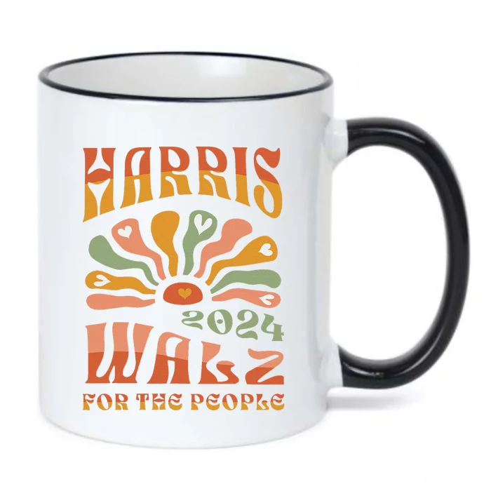 Harris Walz 2024 Election President Kamala Harris Tim Waltz Black Color Changing Mug