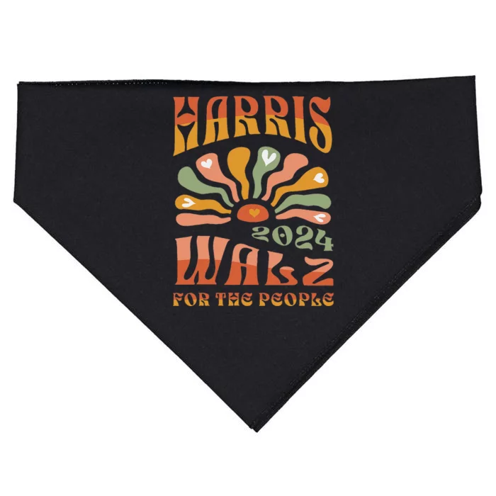 Harris Walz 2024 Election President Kamala Harris Tim Waltz USA-Made Doggie Bandana