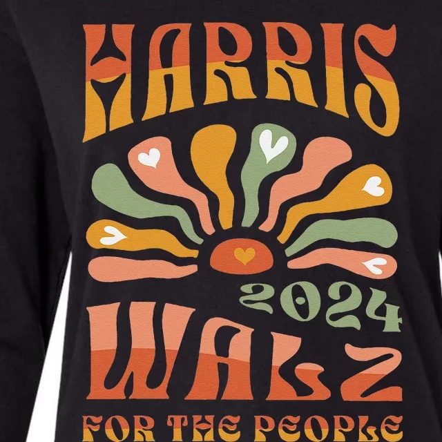 Harris Walz 2024 Election President Kamala Harris Tim Waltz Womens Cotton Relaxed Long Sleeve T-Shirt