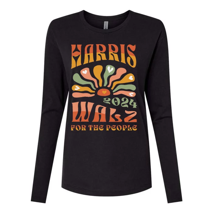 Harris Walz 2024 Election President Kamala Harris Tim Waltz Womens Cotton Relaxed Long Sleeve T-Shirt