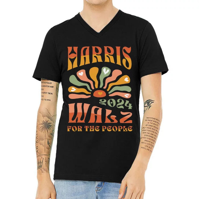 Harris Walz 2024 Election President Kamala Harris Tim Waltz V-Neck T-Shirt