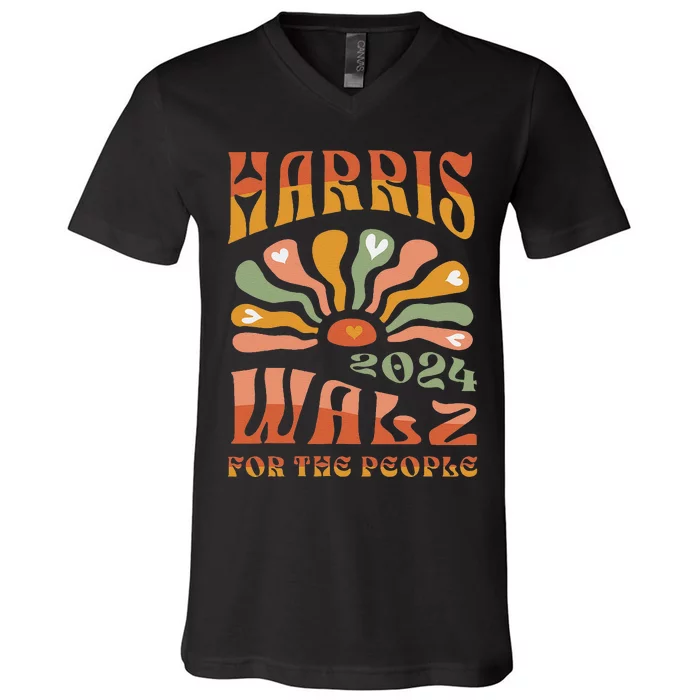 Harris Walz 2024 Election President Kamala Harris Tim Waltz V-Neck T-Shirt