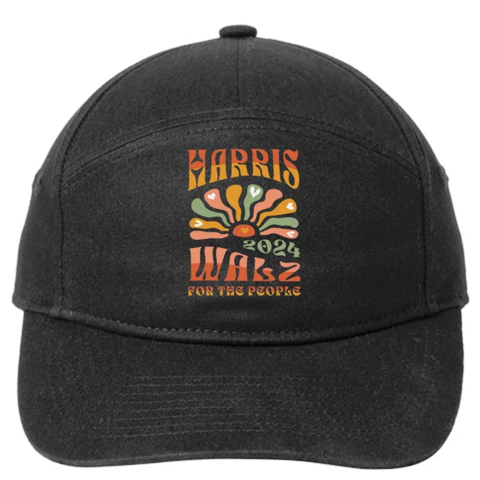 Harris Walz 2024 Election President Kamala Harris Tim Waltz 7-Panel Snapback Hat