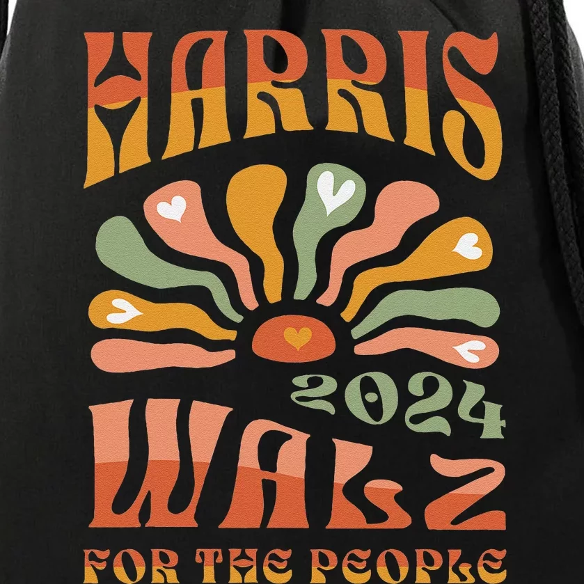 Harris Walz 2024 Election President Kamala Harris Tim Waltz Drawstring Bag