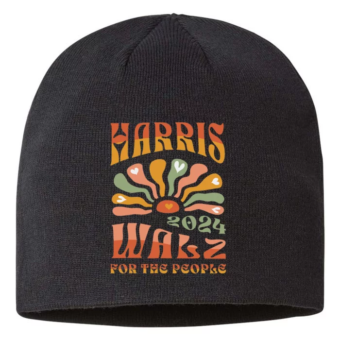 Harris Walz 2024 Election President Kamala Harris Tim Waltz 8 1/2in Sustainable Knit Beanie