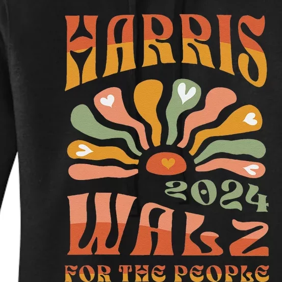 Harris Walz 2024 Election President Kamala Harris Tim Waltz Women's Pullover Hoodie