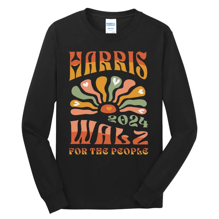 Harris Walz 2024 Election President Kamala Harris Tim Waltz Tall Long Sleeve T-Shirt