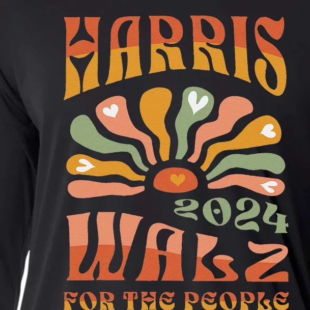 Harris Walz 2024 Election President Kamala Harris Tim Waltz Cooling Performance Long Sleeve Crew