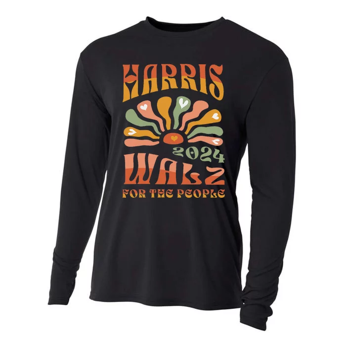 Harris Walz 2024 Election President Kamala Harris Tim Waltz Cooling Performance Long Sleeve Crew