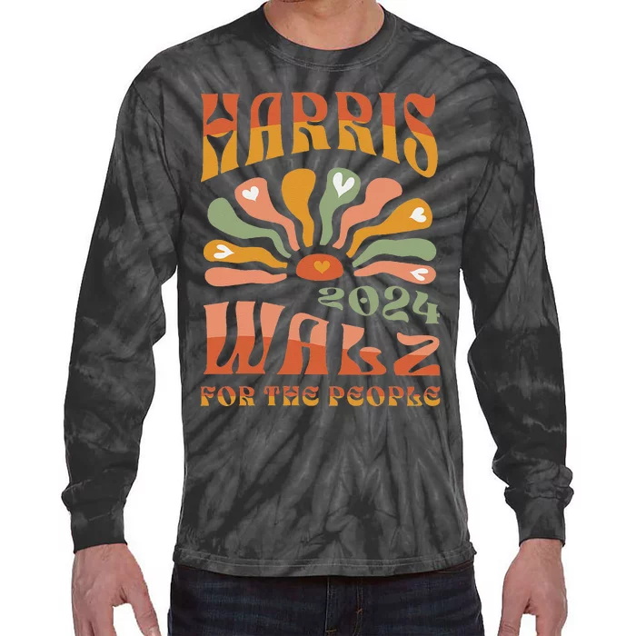 Harris Walz 2024 Election President Kamala Harris Tim Waltz Tie-Dye Long Sleeve Shirt